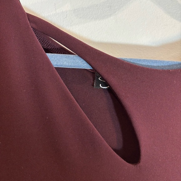 SYMPLI Sz 18 Tunic 3/4 Sleeve Oval Neckline Cut Out High Low Long Line Slinky - Picture 7 of 9